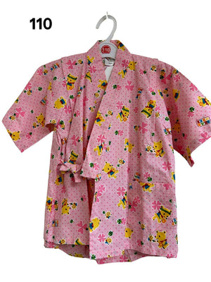 Girls 2pc Jinbei - Bears print. Pink - Pac West Kimono