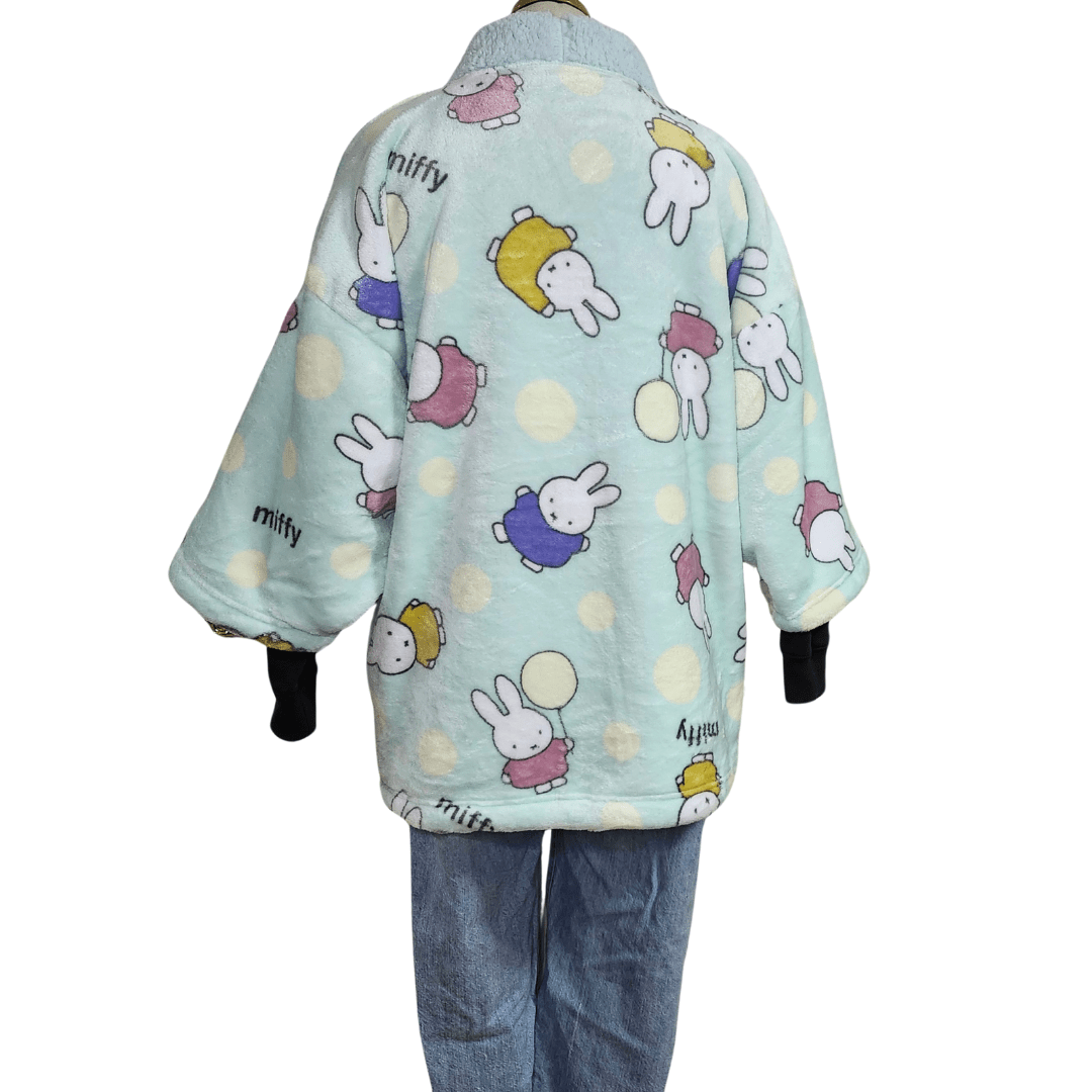 Traditional Japanese Hanten coat - Cute Miffy Fleece -Mint– Pac