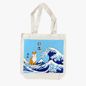 Copy of Tote bag- Wave and shiba inu - Pac West Kimono