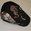 Embroidered Japanese Tiger and Dragon Beret Hat - Pac West Kimono