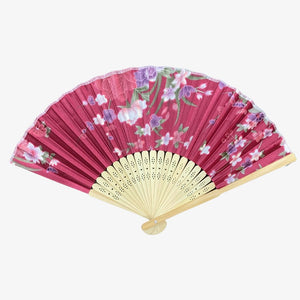 Fan (sensu) - Floral design in dark pink - Pac West Kimono