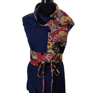 Fleece Lined Chrimen Crepe Scarf - Pac West Kimono