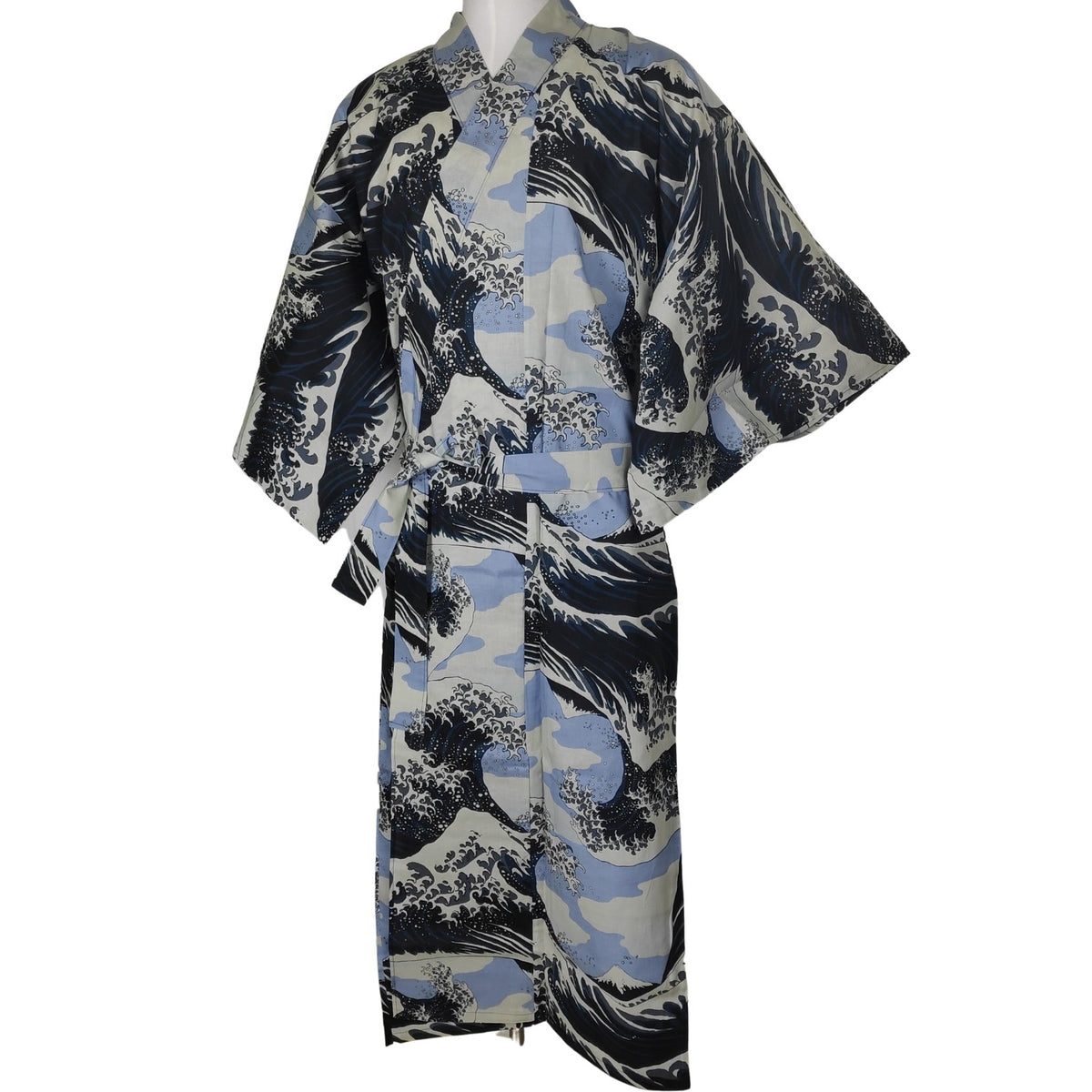 Yukata Unisex Cotton - Waves light blue-beige | Pac West Kimono