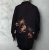 Vintage Traditional Haori Coat - Black chrysanthemum print - Pac West Kimono