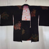 Vintage Traditional Haori Coat - black shimmer thread