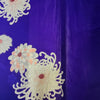 Vintage Traditional komon Kimono - deep purple chrysanthemum design