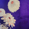 Vintage Traditional komon Kimono - deep purple chrysanthemum design