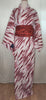 Women's Yukata - dark red lines and swirls