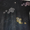 Vintage Traditional Haori Coat - black shimmer thread Floral - Pac West Kimono