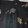 Vintage Traditional Haori Coat - black shimmer thread Floral - Pac West Kimono