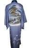 Mens Vintage Silk Kimono - pine tree and villagers