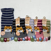 5 Toe Socks - Wool Shiba Inu stripes