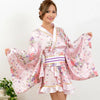 Satin Kimono Dress - Pink