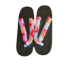 Women's Wooden Geta Sandals - red floral print