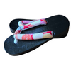 Women's Wooden Geta Sandals - red floral print