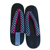 Women's Wooden Geta Sandals - black and white checkered print