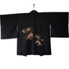 Vintage Traditional Haori Coat - Black chrysanthemum print - Pac West Kimono