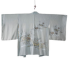 Vintage Traditional Haori Coat -  Light blue-grey with flowers - Pac West Kimono