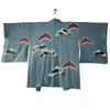Vintage Traditional Haori Coat -  Blue flowers - Pac West Kimono