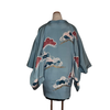 Vintage Traditional Haori Coat -  Blue flowers - Pac West Kimono