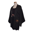 Vintage Traditional Haori Coat - Black chrysanthemum print - Pac West Kimono