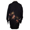 Vintage Traditional Haori Coat - Black chrysanthemum print - Pac West Kimono
