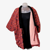 Traditional Japanese Hanten coat - Fleece base layer with maroon pattern - Pac West Kimono