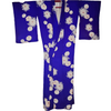 Vintage Traditional komon Kimono - deep purple chrysanthemum design