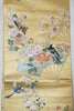 Fukuro Obi - Gold Fans, birds, flowers - Pac West Kimono