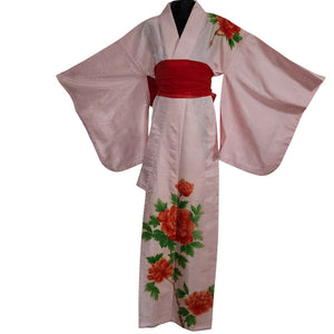 Girls Authentic Vintage Kimono - pink hitoe - Pac West Kimono