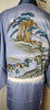 Mens Vintage Silk Kimono - pine tree and villagers - Pac West Kimono