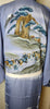 Mens Vintage Silk Kimono - pine tree and villagers - Pac West Kimono
