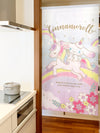 Noren Tapestry - Cinnamonroll riding a unicorn - Pac West Kimono