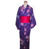 Women's Yukata - purple with pink and purple flowers.