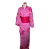 Women's Yukata - pink with origami crane and red/yellow flower print.
