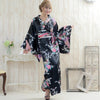 Satin Kimono Dress - black peacock - Pac West Kimono