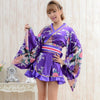 Satin Kimono Dress - Purple Peacock - Pac West Kimono
