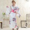 Satin Kimono Dress - White Peacock - Pac West Kimono