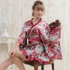 Satin Kimono Dress - Wine - Pac West Kimono