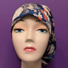 Scrub style bandana cap - Dragon Blue Chirimen crepe fabric - Pac West Kimono