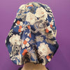 Scrub style bandana cap - Dragon Blue Chirimen crepe fabric - Pac West Kimono