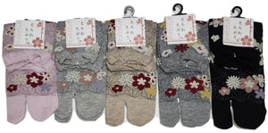 Tabi Socks - Flowers and Asa no ha - Pac West Kimono