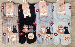 Tabi Socks - Shiba inu and cat Sakura toe socks - Pac West Kimono