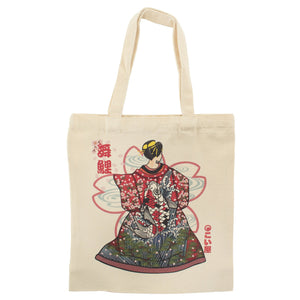 Tote bag - Lady in Koi fish Kimono and Sakura petal - Pac West Kimono