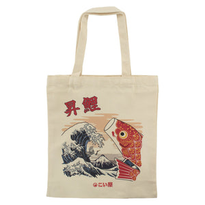 Tote bag - Waves and koi fish - Pac West Kimono