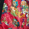 Traditional Japanese reversible Hanten coat - red flowers/ purple - Pac West Kimono