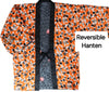 Traditional Japanese reversible Hanten coat - traditional dots and fans print - Pac West Kimono