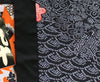 Traditional Japanese reversible Hanten coat - traditional dots and fans print - Pac West Kimono