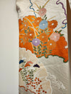 Vintage Traditional Furisode Kimono - beige, multi colour - Pac West Kimono