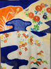 Vintage Traditional Furisode Kimono - Blue, beige, multi colour - Pac West Kimono